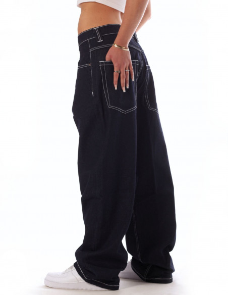 BSAT Stickman The Skater Limited Edition Indigo Blue Baggy Jeans