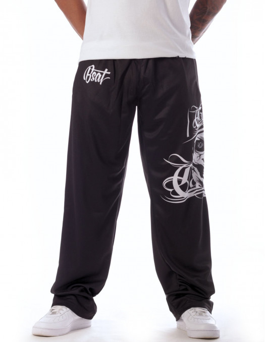 BSAT Cali Skull Mesh Pants Black n White