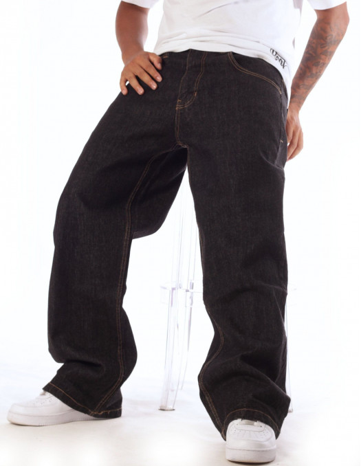 BSAT The Crown Raw Black Baggy Jeans...