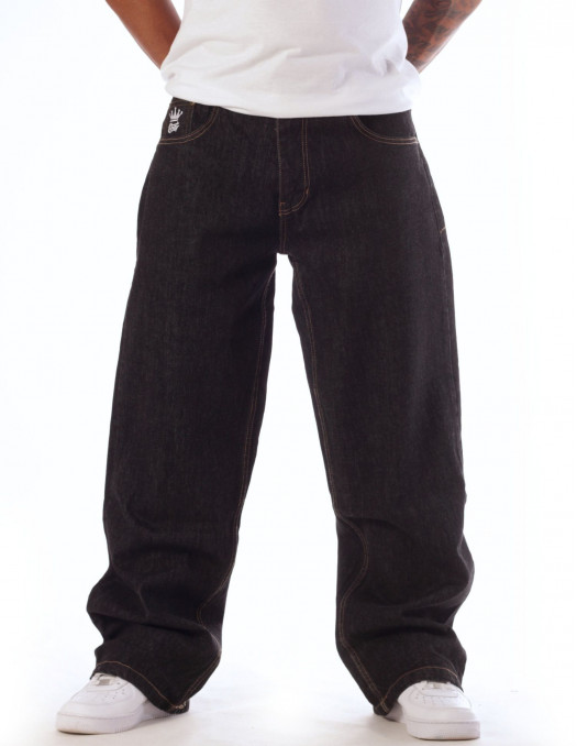 BSAT The Crown Raw Black Baggy Jeans...