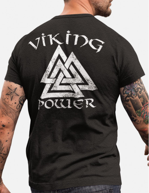 Nordic Worlds Valknut Viking Power T-Shirt Black