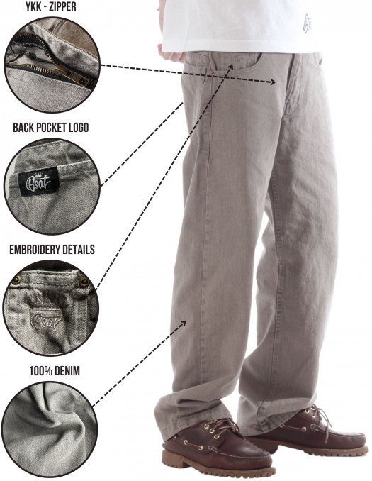 BSAT X-Loose Dark Stone Grey Jeans Milan