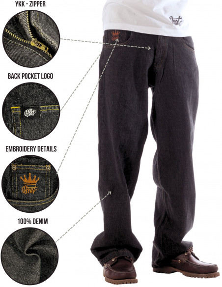 BSAT X-Loose Raw Black Onyx Edge Jeans
