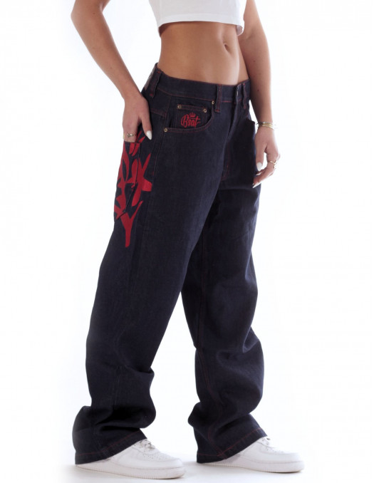 Baggy Hip Hop Jeans Embroidered...