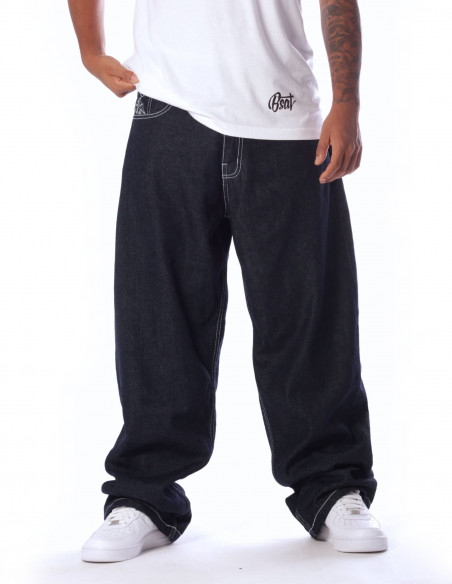 BSAT Stickman The Skater Limited Edition Indigo Blue Baggy Jeans