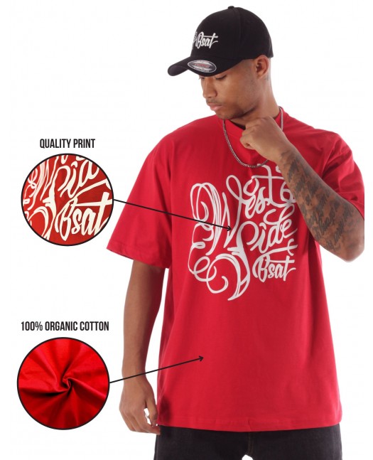 BSAT Westside T-Shirt Red Organic Cotton
