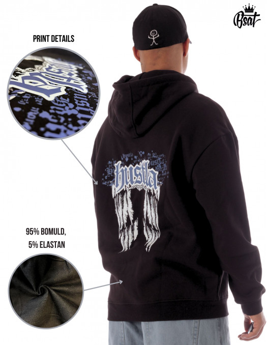 BSAT Black Hustla Hoodie BlueNWhite...
