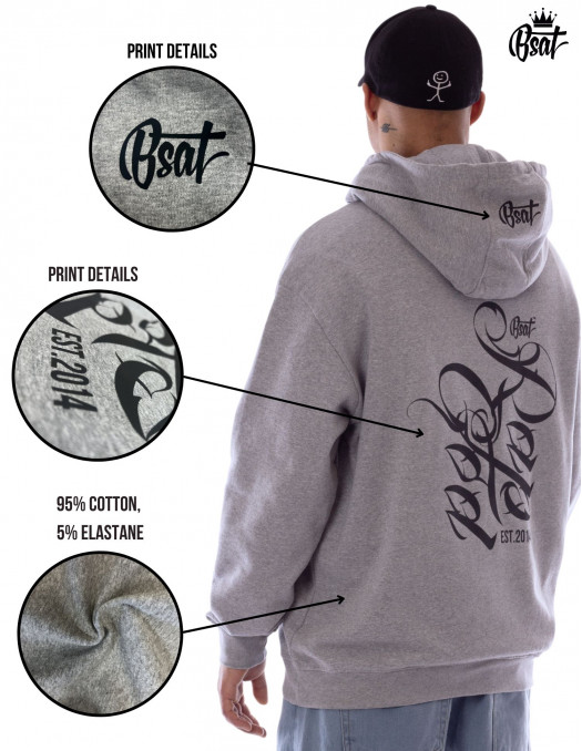 RAP GOD Hoodie GreyNBlack by BSAT