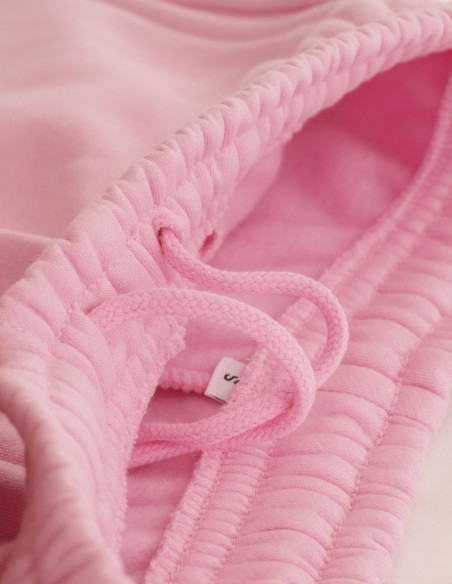 BSAT Bronx Contrast Baggy Sweatpants Ultra Soft Comfy Lounge Soft Pink
