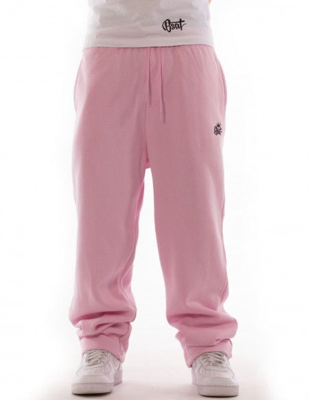 BSAT Bronx Contrast Baggy Sweatpants Ultra Soft Comfy Lounge Soft Pink