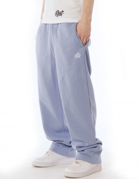 BSAT Contrast Bronx Baggy Sweatpants Ultra Soft Comfy Lounge Sky Blue