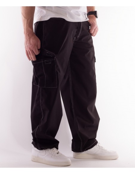 BSAT Baggy Combat Cargo Pants Black Contrast White