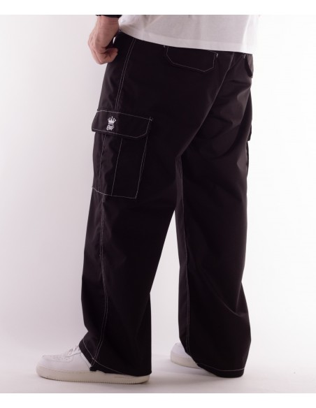 BSAT Baggy Combat Cargo Pants Black Contrast White