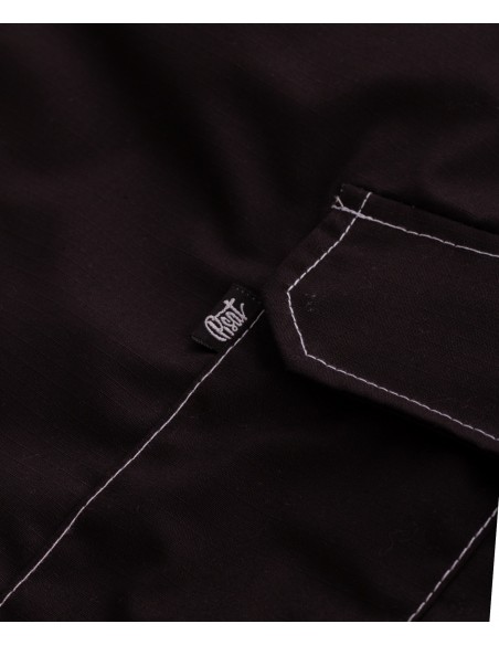 BSAT Baggy Combat Cargo Pants Black Contrast White