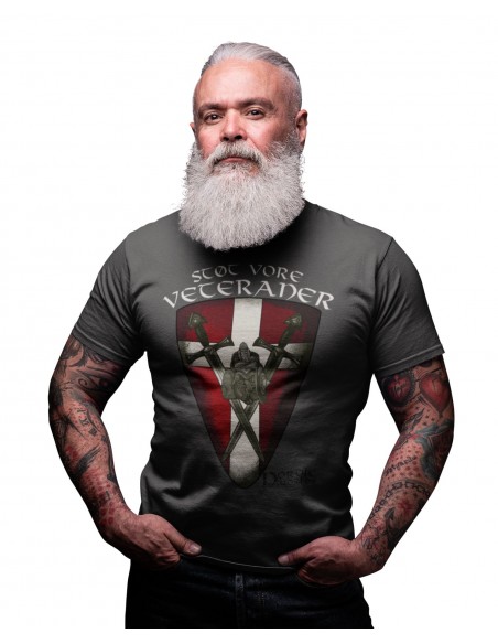 Støt vores Veteraner Steel Grey Premium T-shirt by Nordic Worlds
