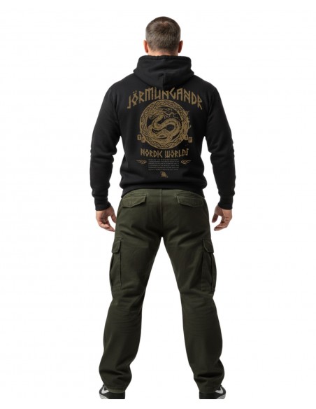 JÖRMUNGANDR Hoodie by Nordic Worlds - The World Serpent Black N Gold