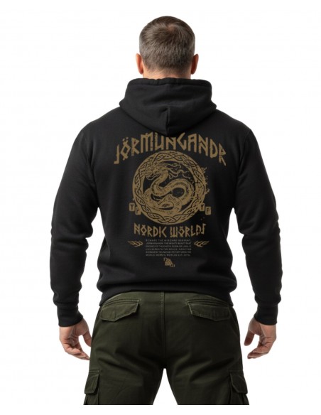 JÖRMUNGANDR Hoodie by Nordic Worlds - The World Serpent Black N Gold
