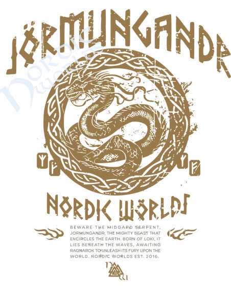 JÖRMUNGANDR Hoodie by Nordic Worlds - The World Serpent Black N Gold