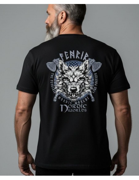 Nordic Worlds Fenrir Beast Premium Black T-shirt