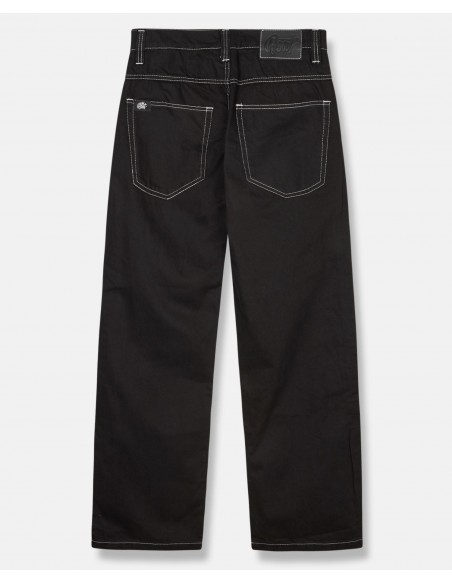 Bronx Deep Black Cotton Twill Baggy Jeans by BSAT