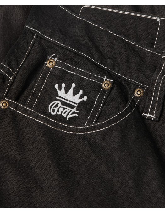 Bronx Deep Black Cotton Twill Baggy...