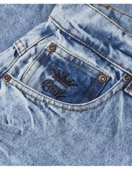 BSAT Super Baggy 90s Pac Wrinkle Marble Jeans Ocean Blue