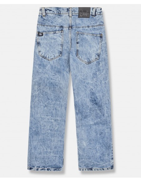 BSAT X-Loose Marble Washed Jeans Ocean Blue