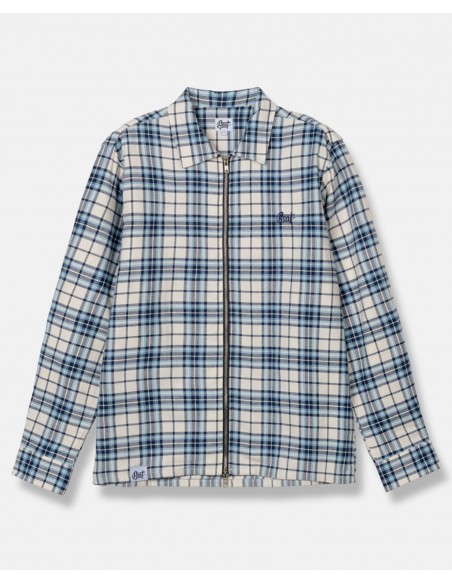 BSAT Studio Flannel Zip Shirt – Grid Navy