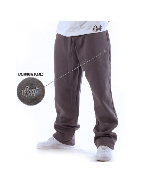 BSAT Bronx Zipped Baggy Sweatpants Ultra Soft Comfy Lounge Steel Grey