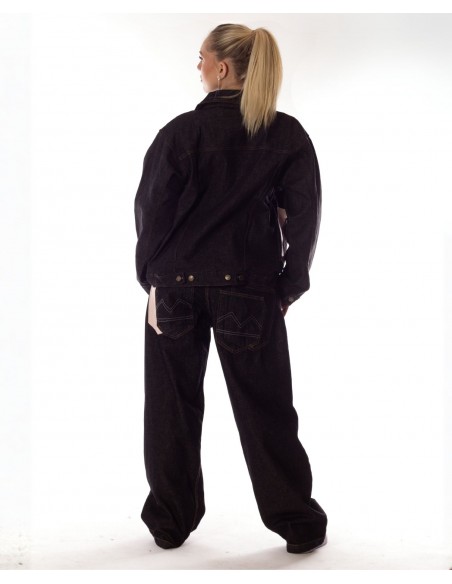 BSAT 4 Pocket Blazed Up Denim Jacket Black n Soft Pink