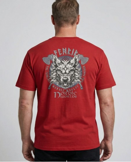 Nordic Worlds Fenrir Beast Premium Danish Red T-shirt