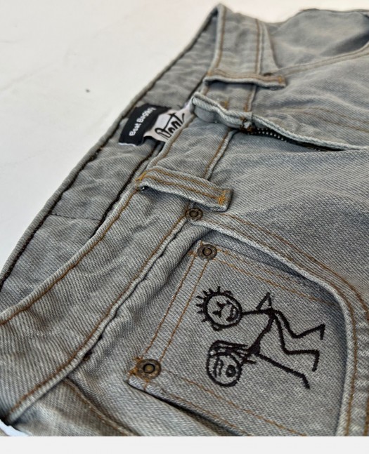 BSAT Stickman The F*ck Jeans Grey...