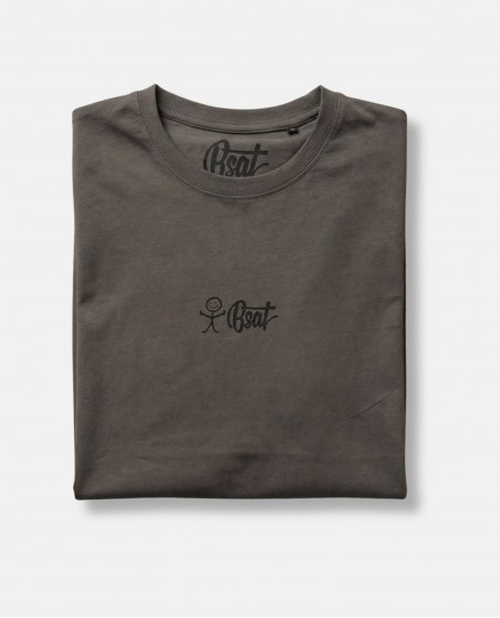 BSAT Stickman The Finger T-Shirt Steel Grey