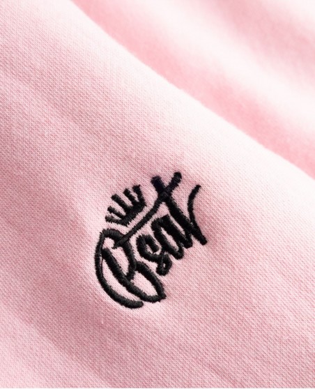 BSAT Contrast Bronx Zipped Baggy Sweatpants Ultra Soft Comfy Lounge Soft Pink