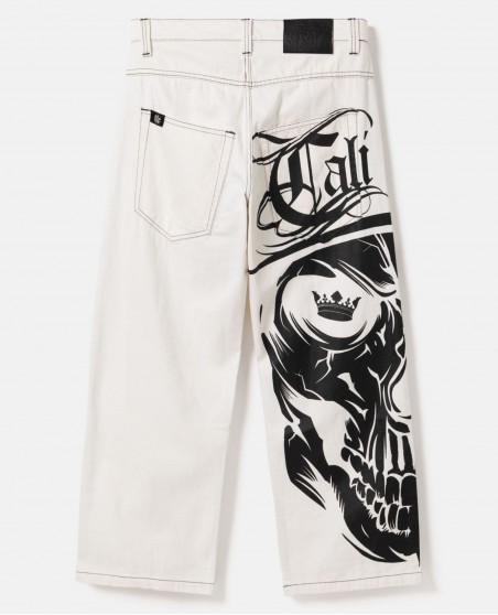 BSAT Cali Skull White Baggy Jeans Legacy Edition
