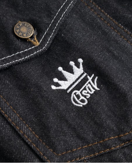 BSAT 4 Pocket Blazed Up Denim Jacket Black n White