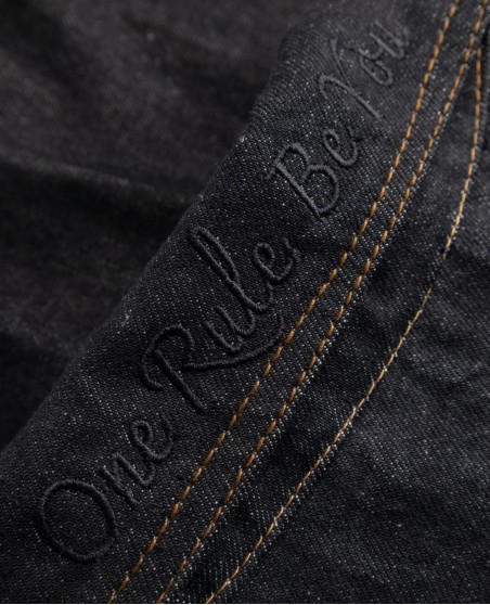 BSAT 4 Pocket Blazed Up Denim Jacket Black n Red