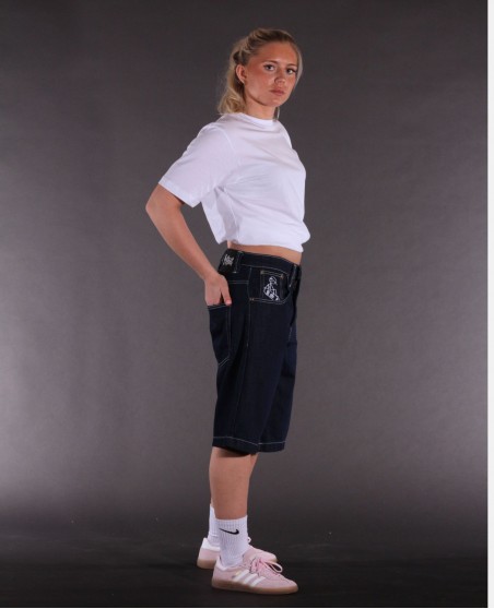 BSAT Stickman The Skater Limited Edition Indigo Blue Baggy Jorts