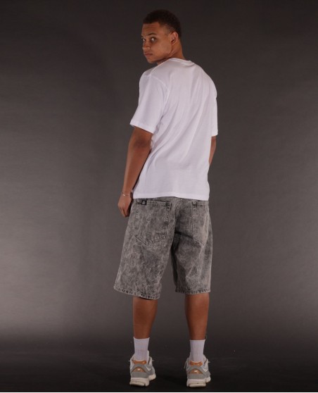 BSAT Bronx Black Dark Marble Wash Baggy Jorts