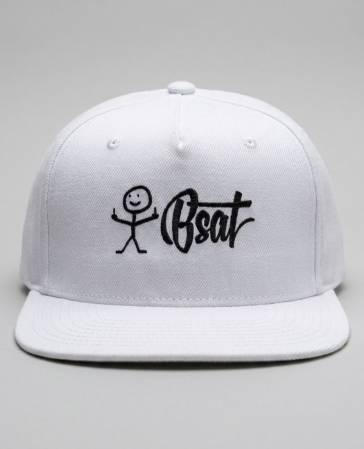 BSAT Stickman Snapback Cap White