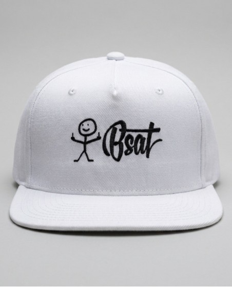 BSAT Stickman Snapback Cap White