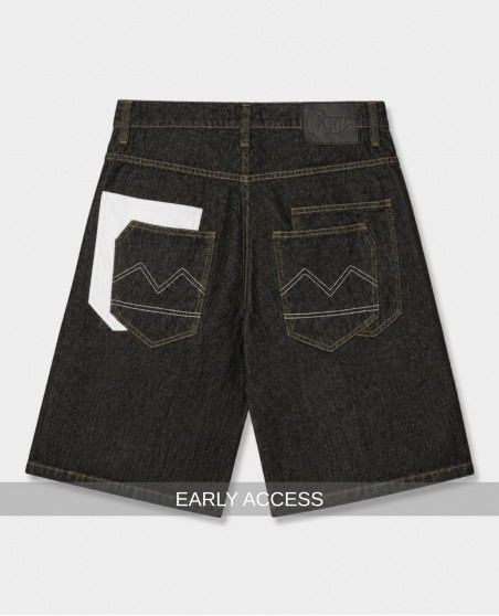 BSAT 4 Pocket Blazed Up Baggy Jorts Black n White