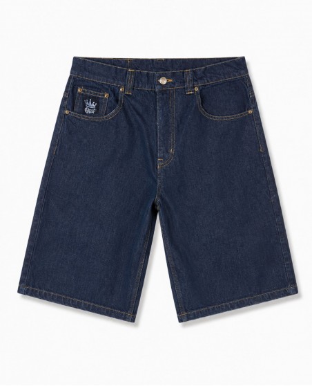 BSAT 4 Pocket Blazed Up Baggy Jorts Indigo Blue