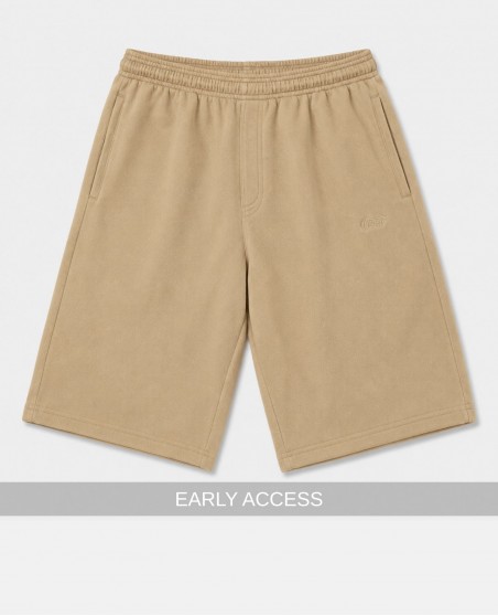 BSAT Bronx Zipped Baggy Sweatshorts Ultra Soft Beige Coffee
