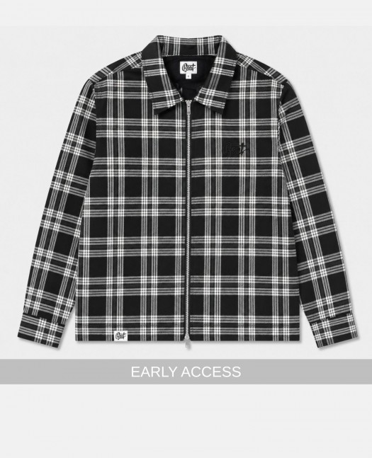 BSAT Studio Flannel Zip Shirt Grid Black