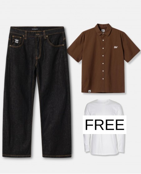 The BSAT overshirt and Raw Black outfit