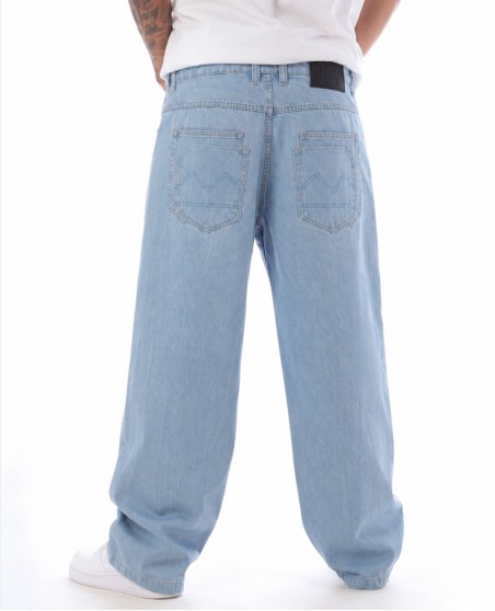BSAT 4 Pocket Blazed Up Baggy Jeans Light Blue