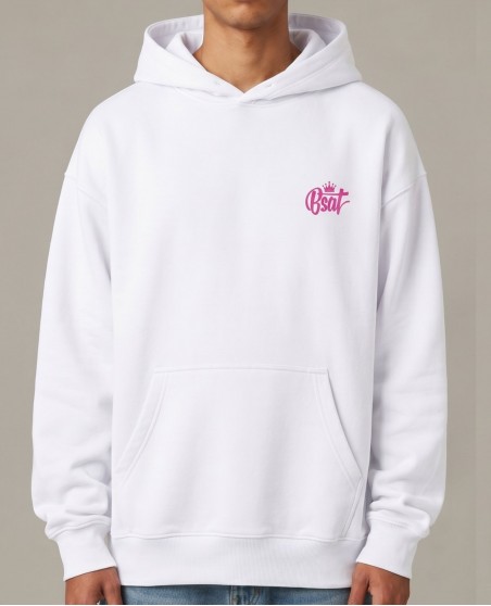 BSAT Aliens 4 Peace Baggy Hoodie Graffiti The Finger White