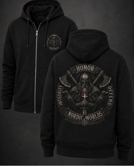 Nordic Worlds Honor & Integrity Zip Hoodie Black