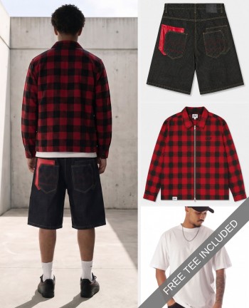 BSAT 4 Pocket Red Grid...
